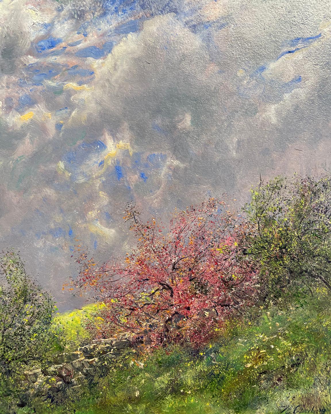 Montana Orchard in Storm - Painting by Nicholas Oberling