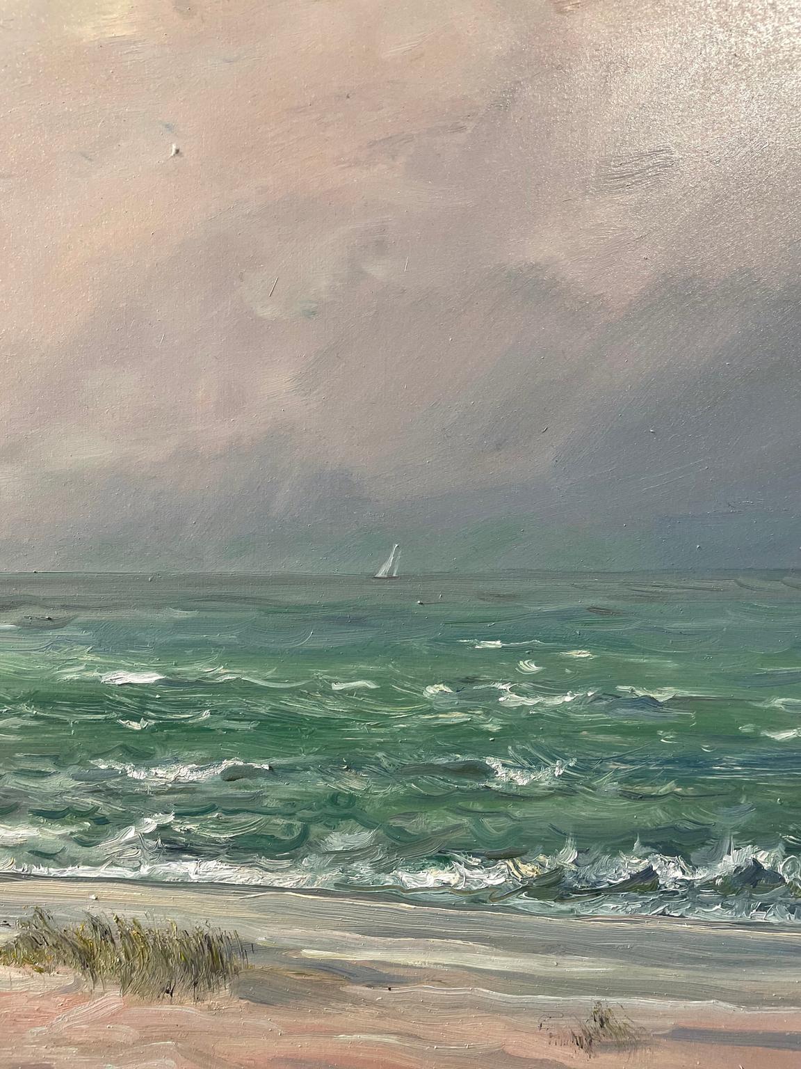 Lido Beach Squall in Florida - Painting by Nicholas Oberling