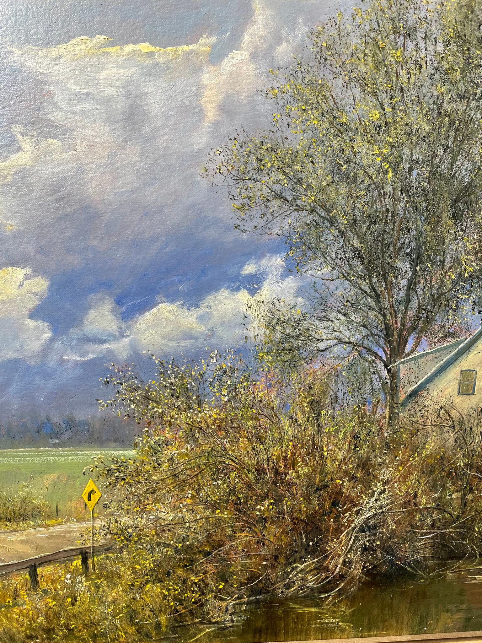 Winding Riverside Road in Flathead County Road Montana  - Painting by Nicholas Oberling