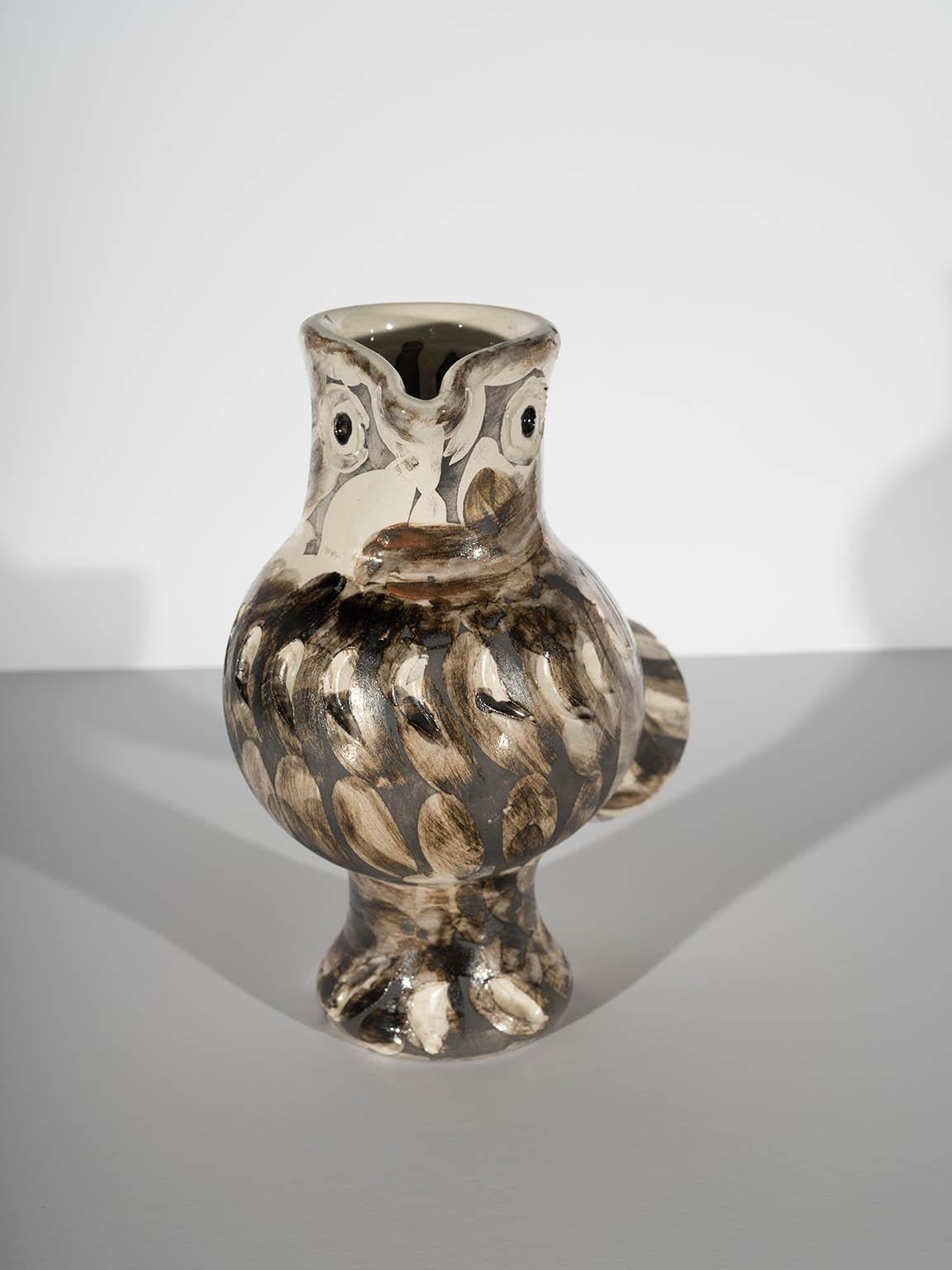 "AR 604 - Chouette" brocca di gufo in terracotta dell'artista Pablo Picasso