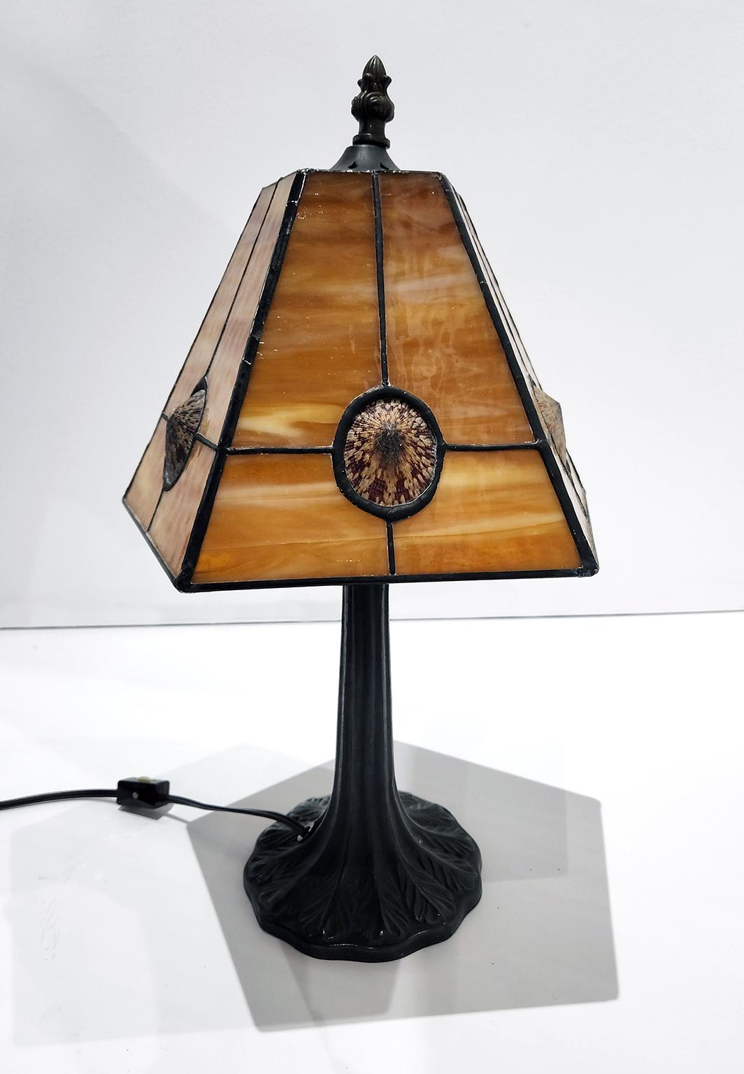 17-inch high signed Richard Hoosin Studio limpet shell incandescent table lamp  4