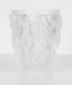 1980 clear crystal 240mm tall, 189 mm diameter "Vase Bacchantes" by René Lalique