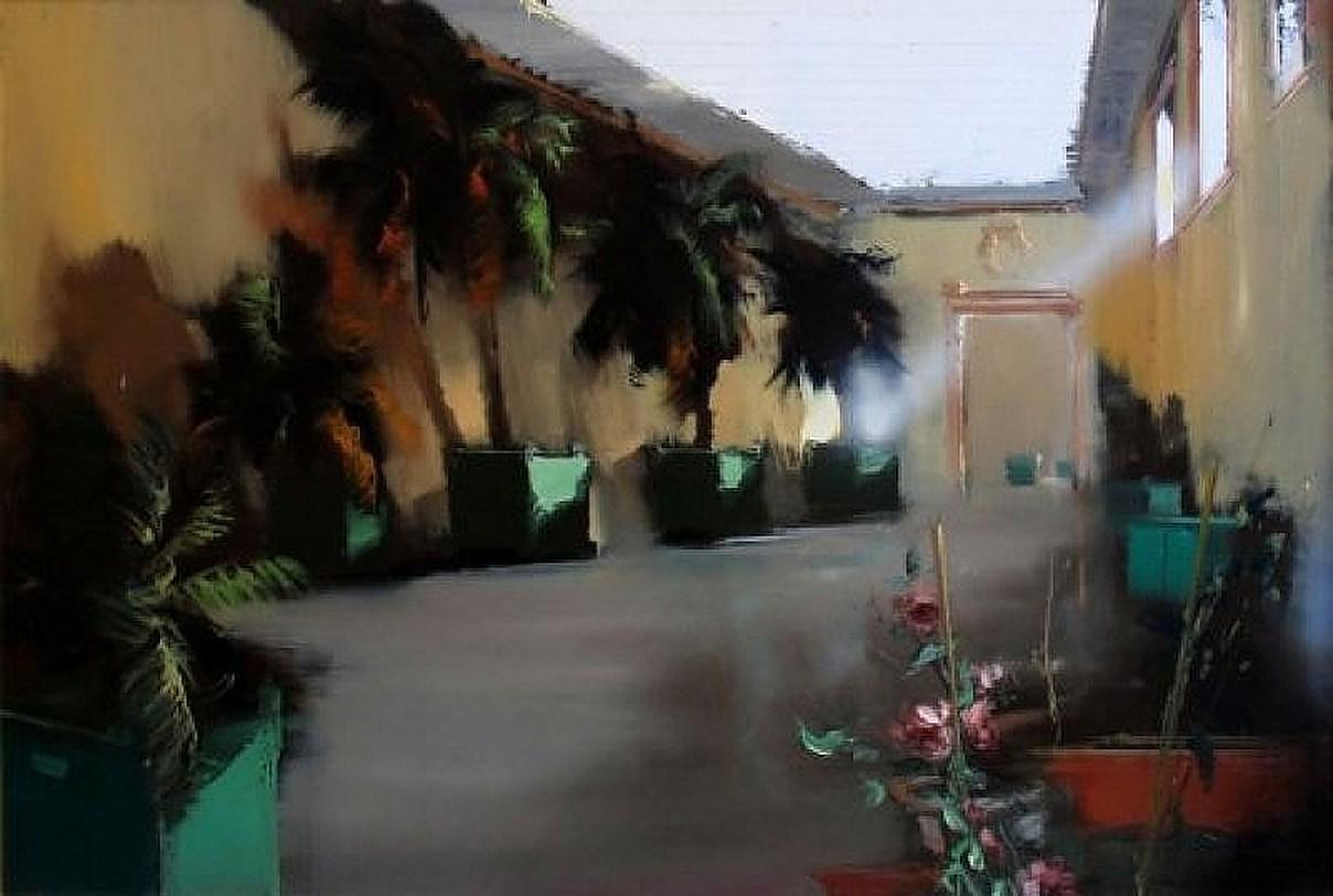 Jean Arcelin Interior Painting - Roses et Palmiers