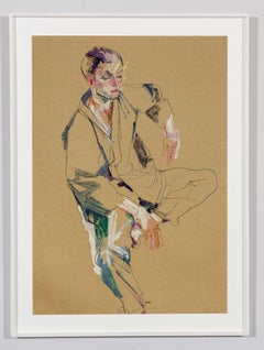 OCHRE (Kimono), Technique mixte sur papier parchemin ocre
