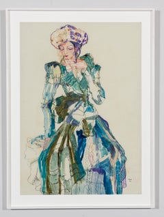 Elodie (Standing - Galliano, Paris), Mixed media on Pergamenata parchment