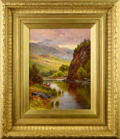 19th Century Scottish Highland oil painting of Loch Katrine