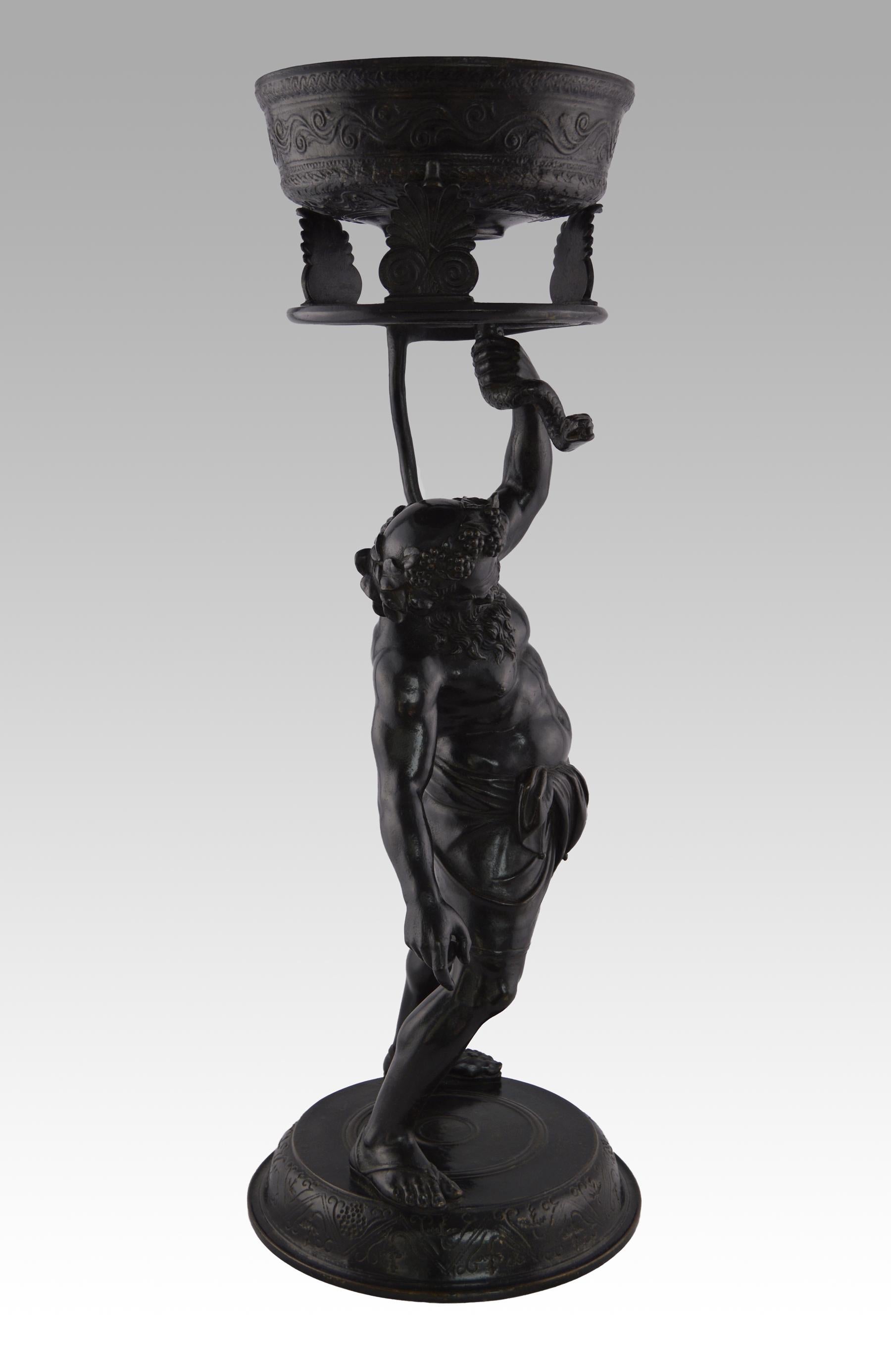 Sculpture italienne de Silenus en bronze du 19ème siècle, Grand Tour en vente 1