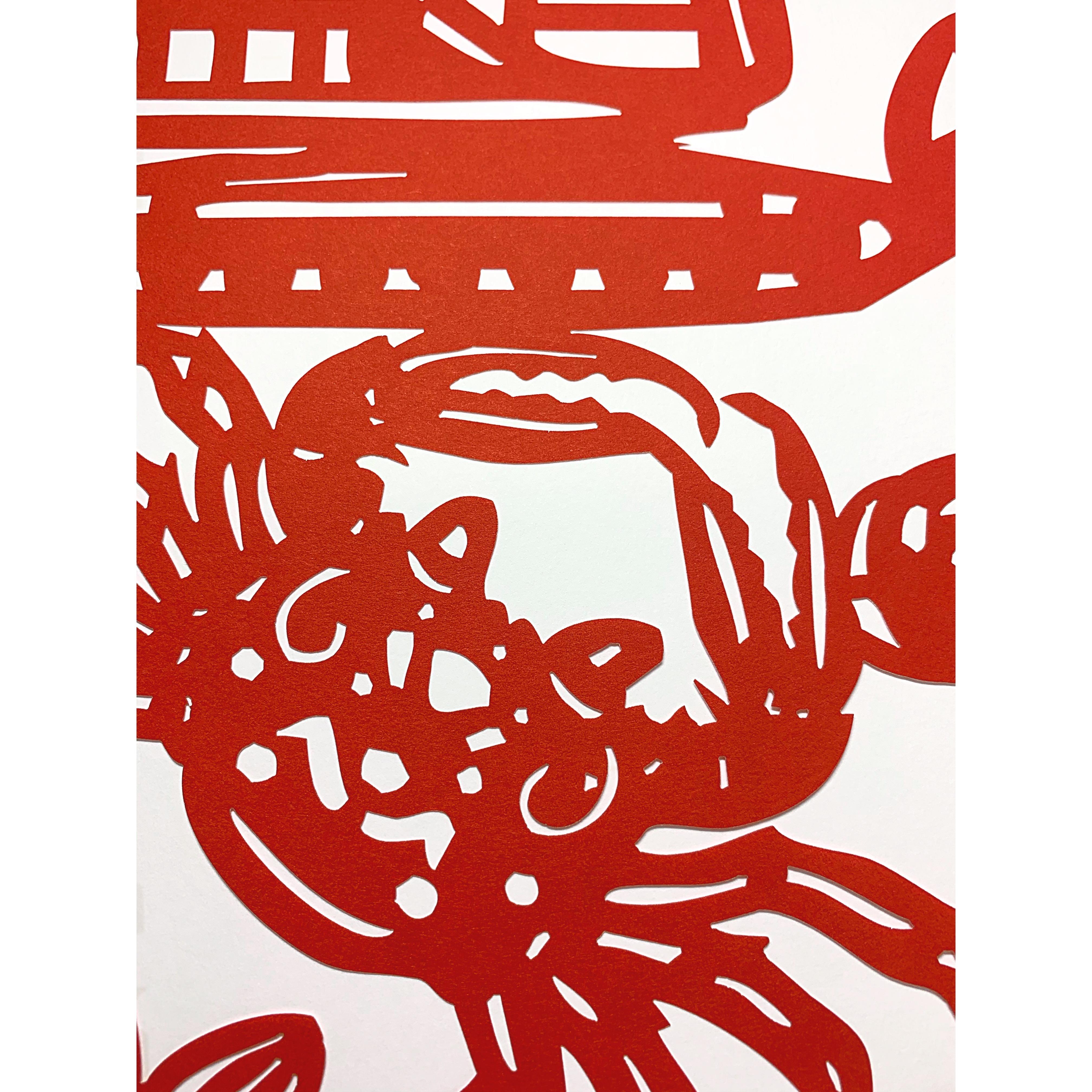 The Papercut Portfolio -Contemporary, 21st Century, Paper, Ai Weiwei, Red, China For Sale 17