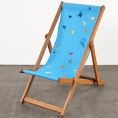 Used Blue Deck Chair with Butterflies by Damien Hirst, Contemporary Art