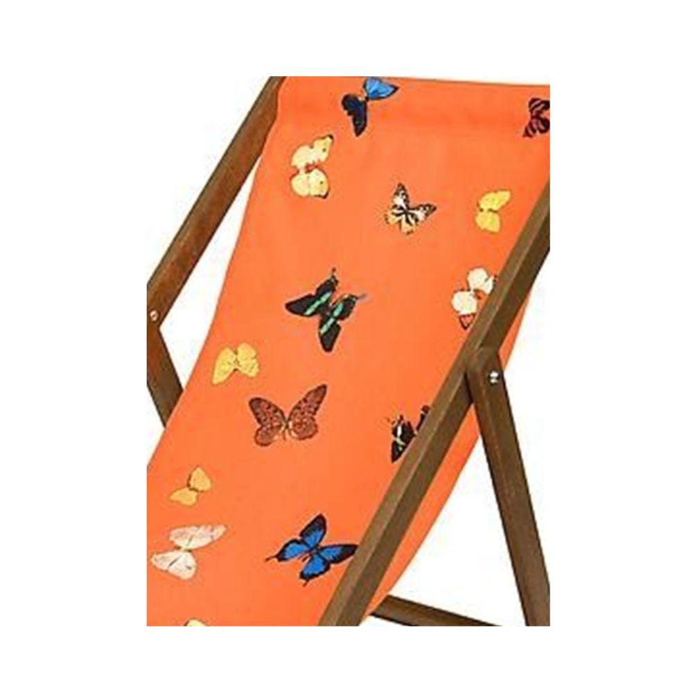 Orange Deck Chair with Butterflies by Damien Hirst, Contemporary Art For Sale 1