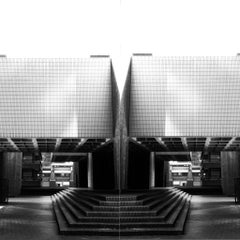 Schwarz-Weiß-Fotografie ""Brutalismus -Barbican Centre, London No15", 2020