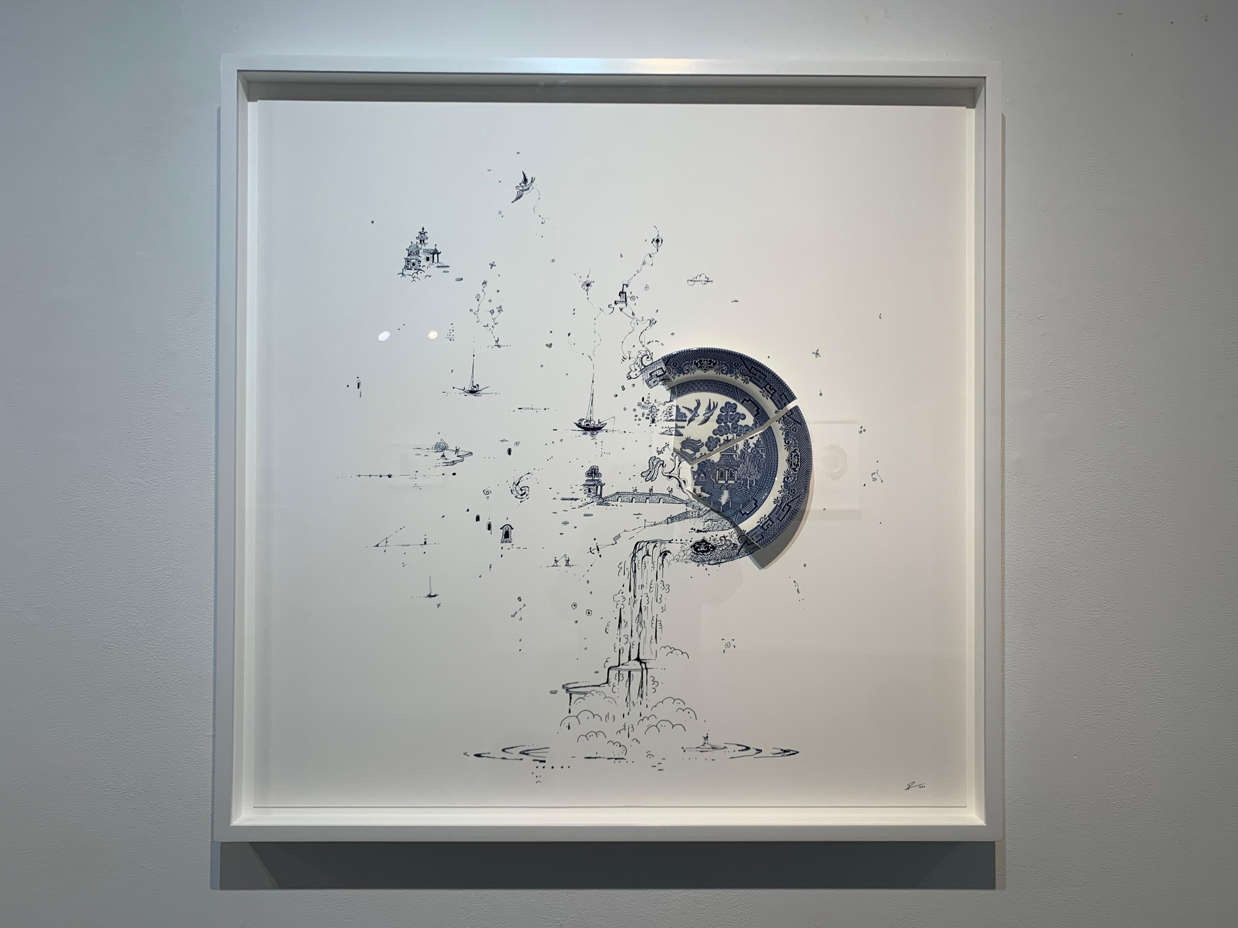 Robert Strati is an American artist who creates multimedia artworks using broken plates. His recent series “Fragmented” started when he accidentally dropped and broke a porcelain plate. The plate being inherited from his wife’s mother, Strati and