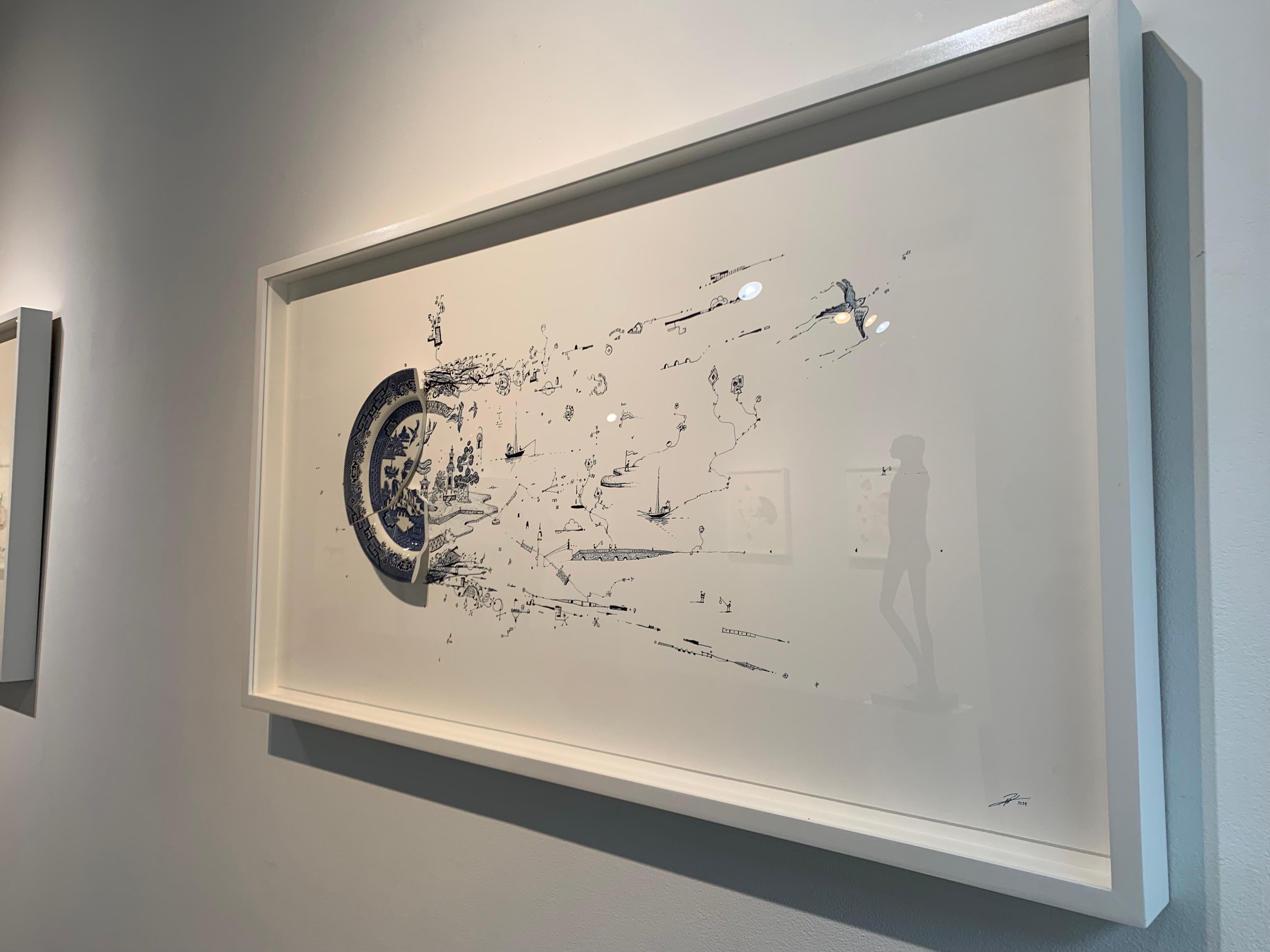 Robert Strati is an American artist who creates multimedia artworks using broken plates. His recent series “Fragmented” started when he accidentally dropped and broke a porcelain plate. The plate being inherited from his wife’s mother, Strati and