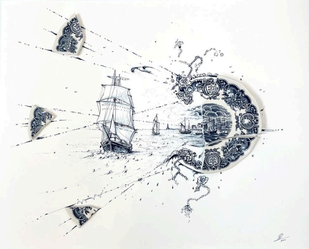 Sailing Ships Leaving Port Print