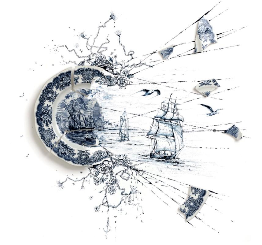 Navi a vela e vento Stampa
