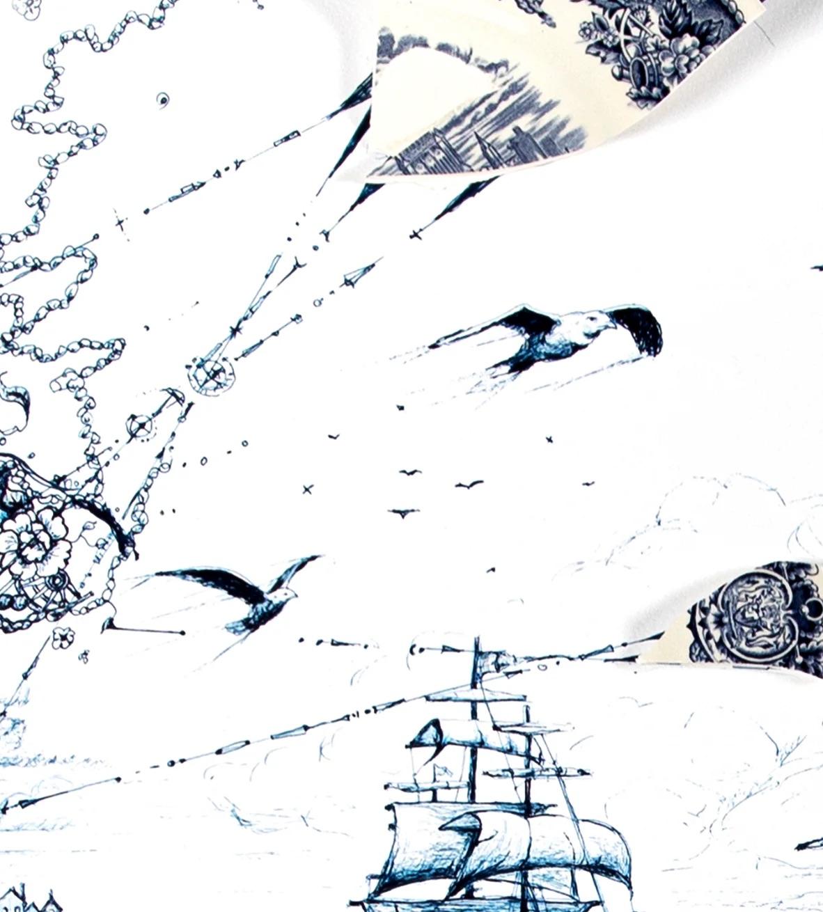 Segelschiffe beim Verlassen des Hafens Drucken – Print von Robert Strati