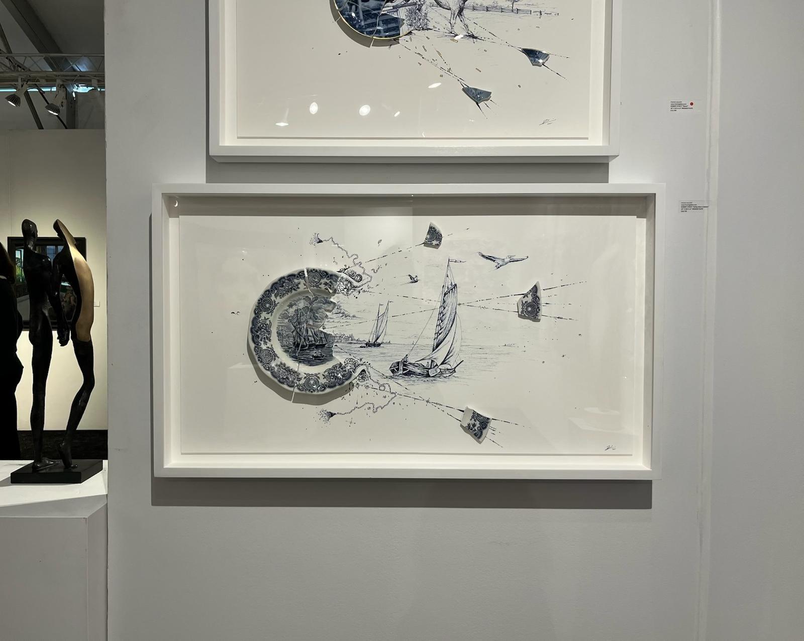 Segelschiffe in Bewegung (Geometrische Abstraktion), Mixed Media Art, von Robert Strati