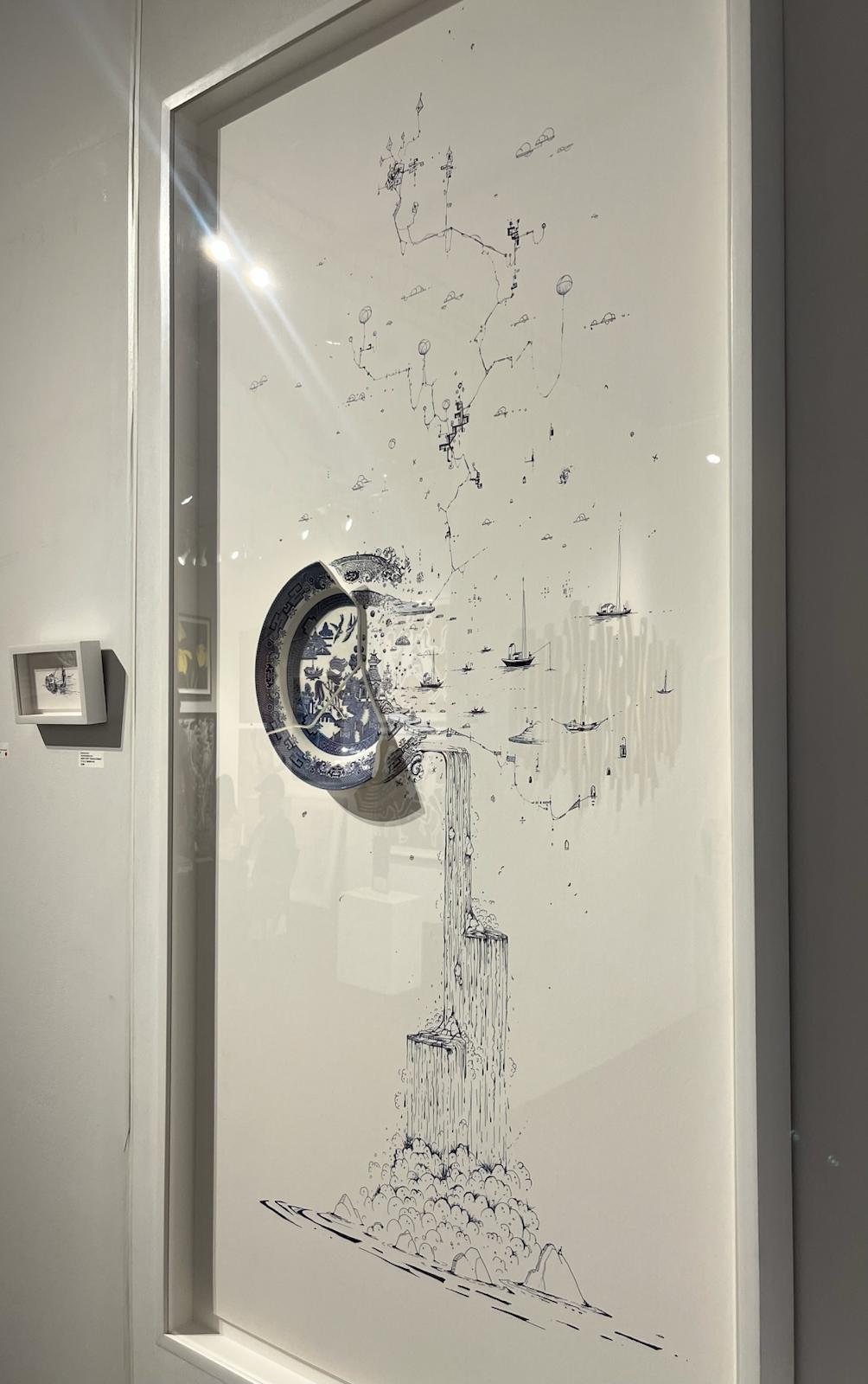 Fragmentiert in Blau zwischen Nature und Intervention – Art von Robert Strati