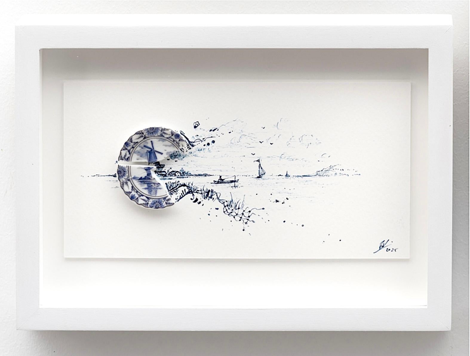 Robert Strati is an American artist who creates multimedia artworks using broken plates. His recent series “Fragmented” started when he accidentally dropped and broke a porcelain plate. The plate being inherited from his wife’s mother, Strati and