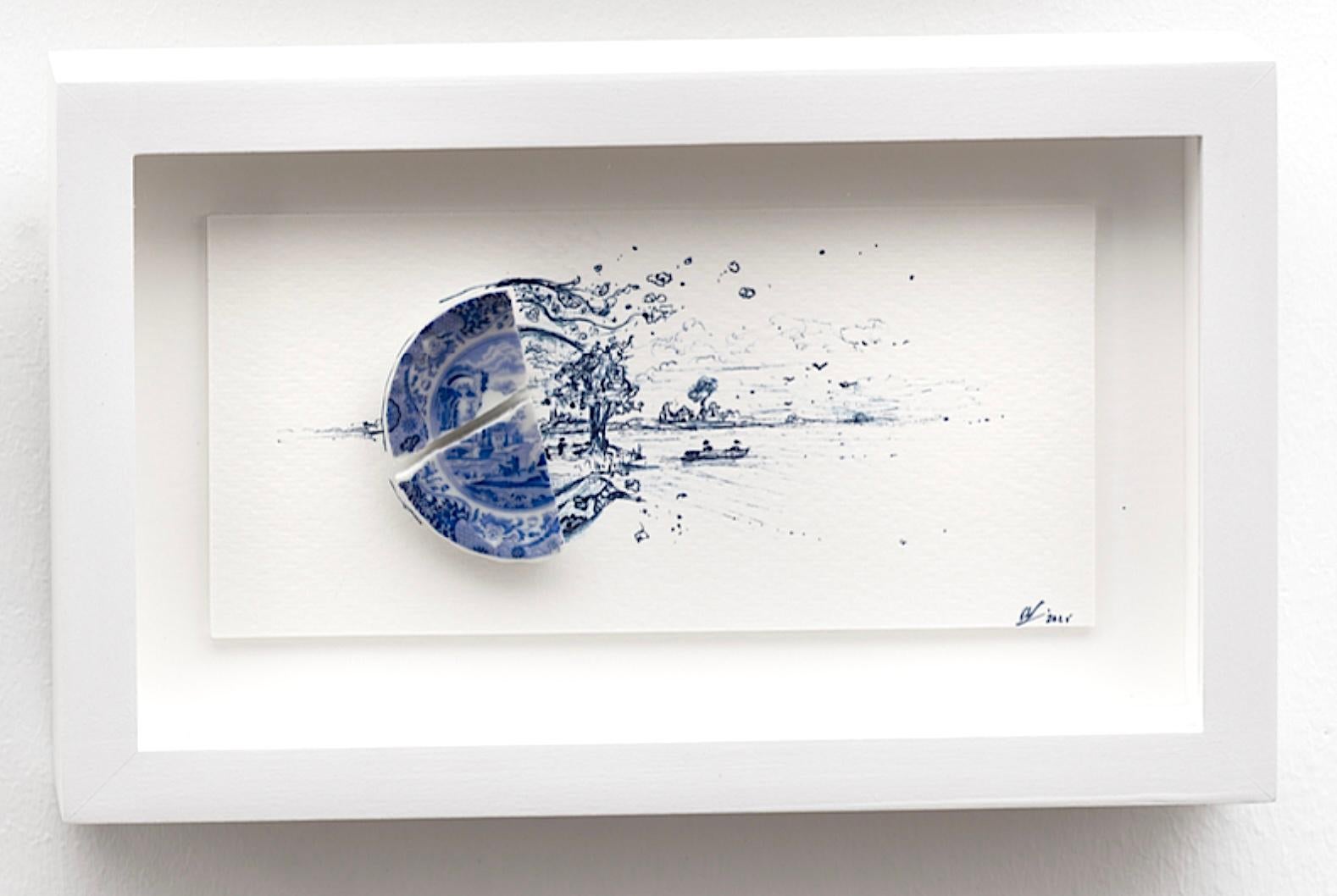 Robert Strati is an American artist who creates multimedia artworks using broken plates. His recent series “Fragmented” started when he accidentally dropped and broke a porcelain plate. The plate being inherited from his wife’s mother, Strati and