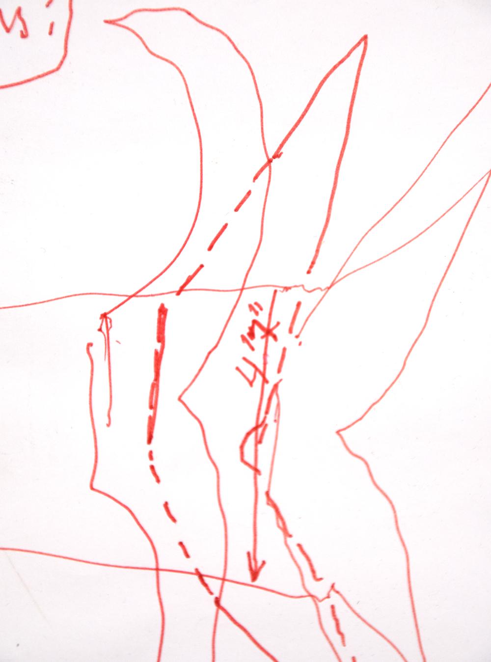 Dieses Werk ist als authentisches Werk von Alexander Calder (1898 - 1976) im Archiv der Calder Foundation (NY) unter der Antragsnummer A.24492 registriert.  Diese 1967 entstandene Originalzeichnung mit Feder und roter Tinte auf Papier ist unten