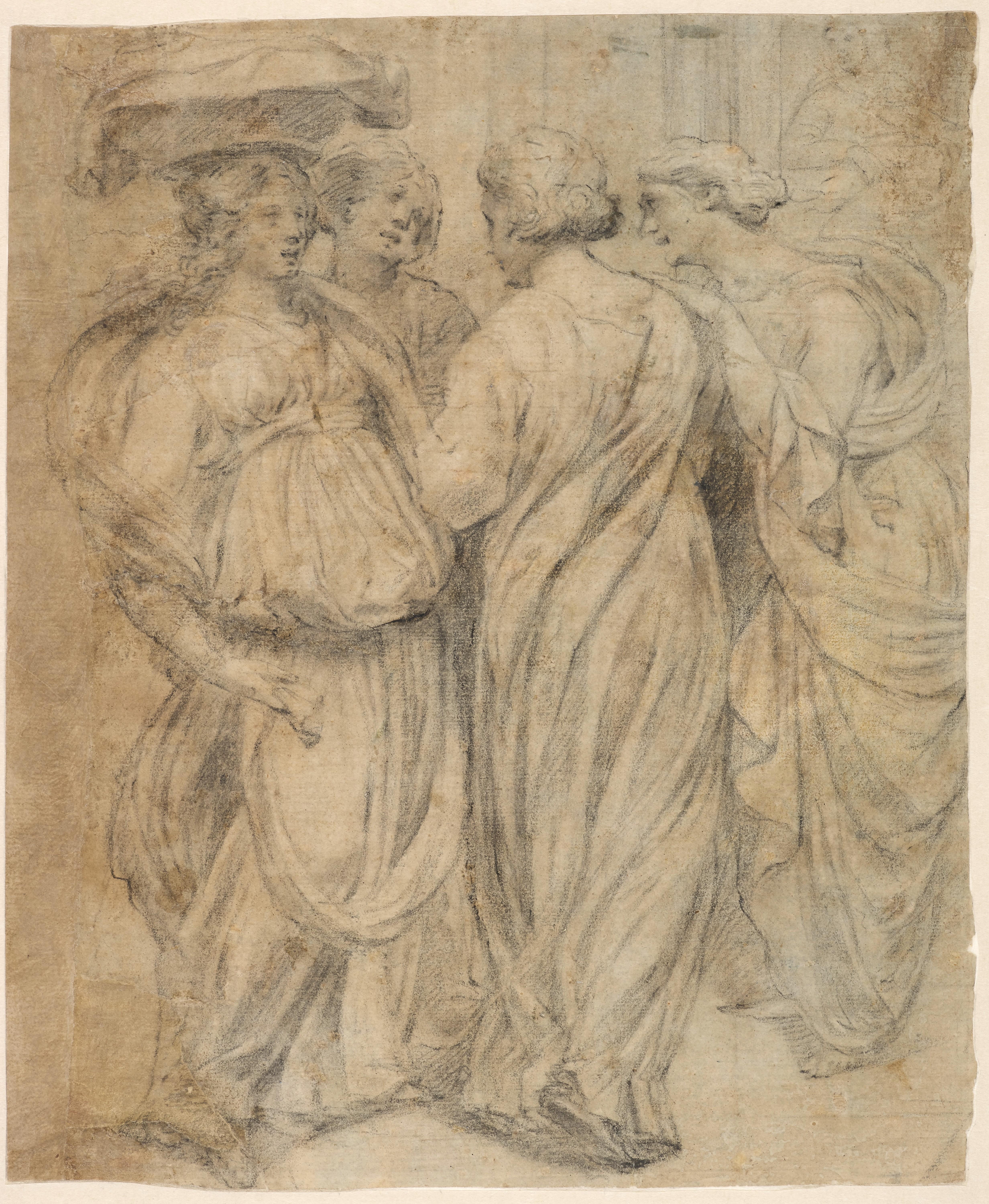 Four Women, a drawing by Francesco Furini after Ghiberti's Paradise Gate 1