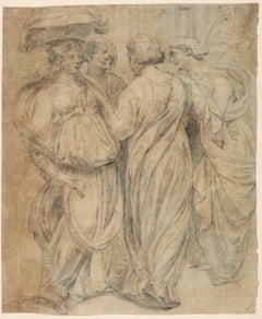 Four Women, a drawing by Francesco Furini after Ghiberti's Paradise Gate
