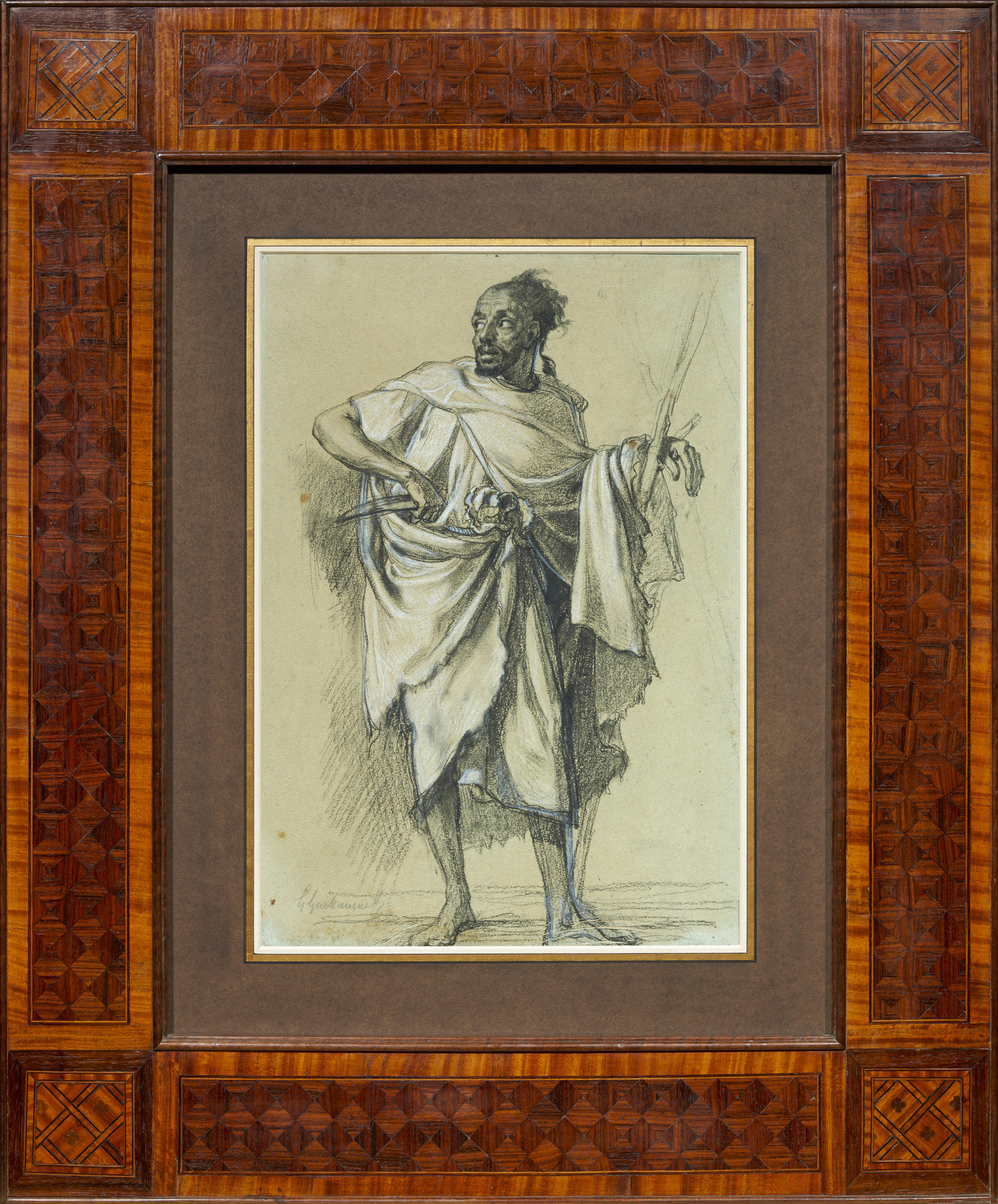 Diese ausdrucksstarke Figur ist eine vorbereitende Studie für den "Arabischen Markt in der Tocria-Ebene", ein Gemälde, das 1865 im Salon ausgestellt wurde und sich heute im Musée des Beaux-Arts in Lille befindet.

1.	Gustave Guillaumet, ein