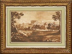 View of an Antique City, a wash landscape by Jan de Bisschop (1628 - 1671)