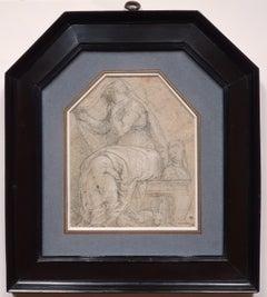Antique Allegory of Chastity, a drawing attributed to G. Porta with great provenance 