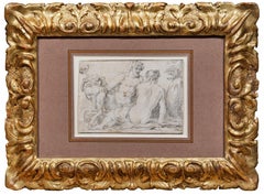 Satyr conversing with a Nymph, a drawing attributed to Claude Mellan