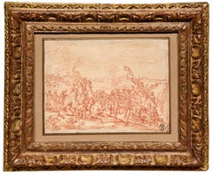 El asedio de Douai, dibujo a la tiza roja  preparatorio para el cartón de tapicería