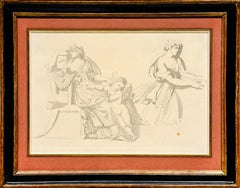 Fries mit antiken Figuren, eine Zeichnung des Bildhauers Antoine-Denis Chaudet