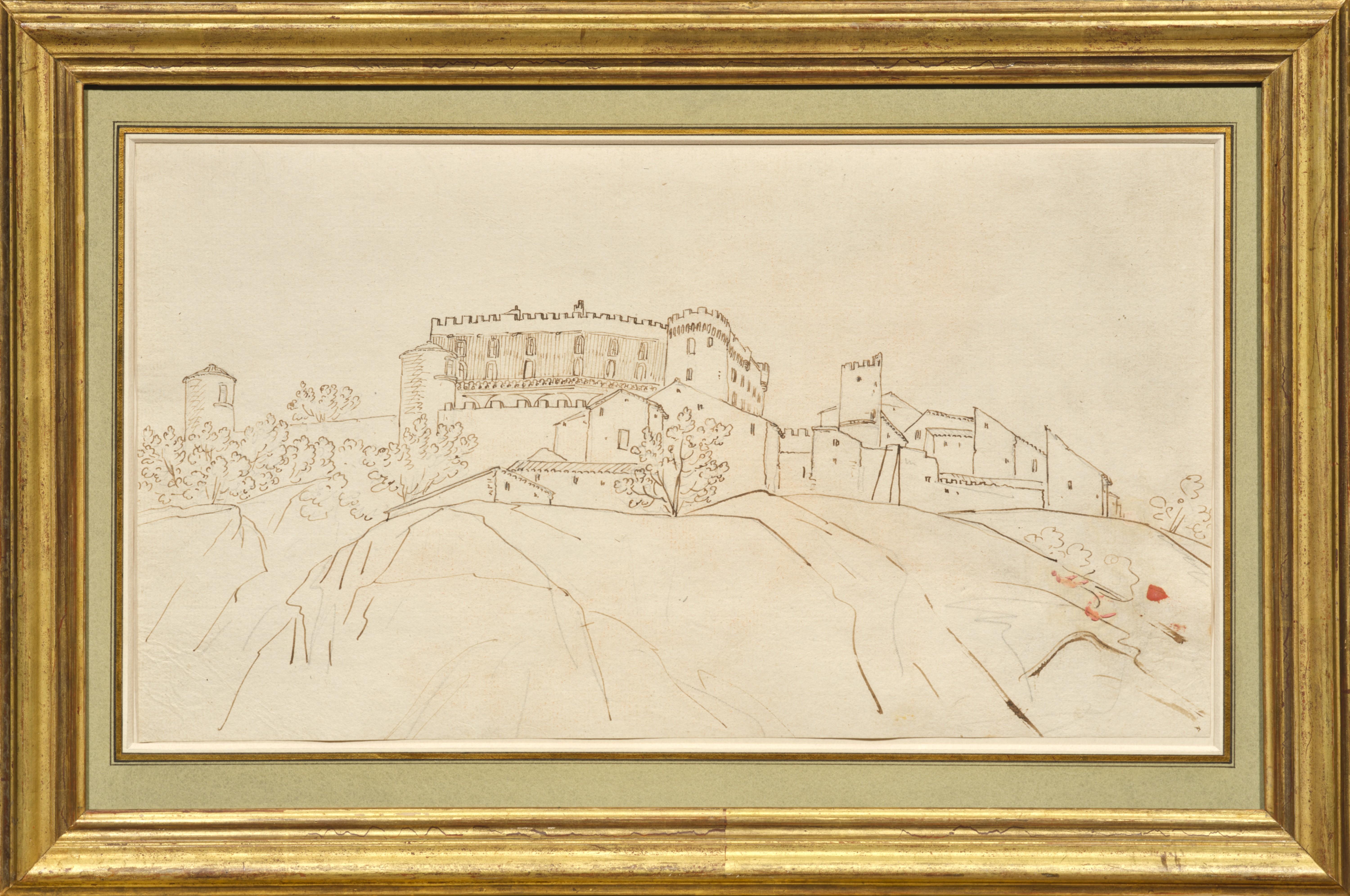 Vue d'un manoir dans le sud de la France, un dessin de Claude-Joseph Vernet