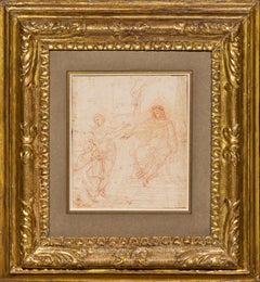 Studies for the Judgment of Solomon, a double-sided drawing by Simone Cantarini