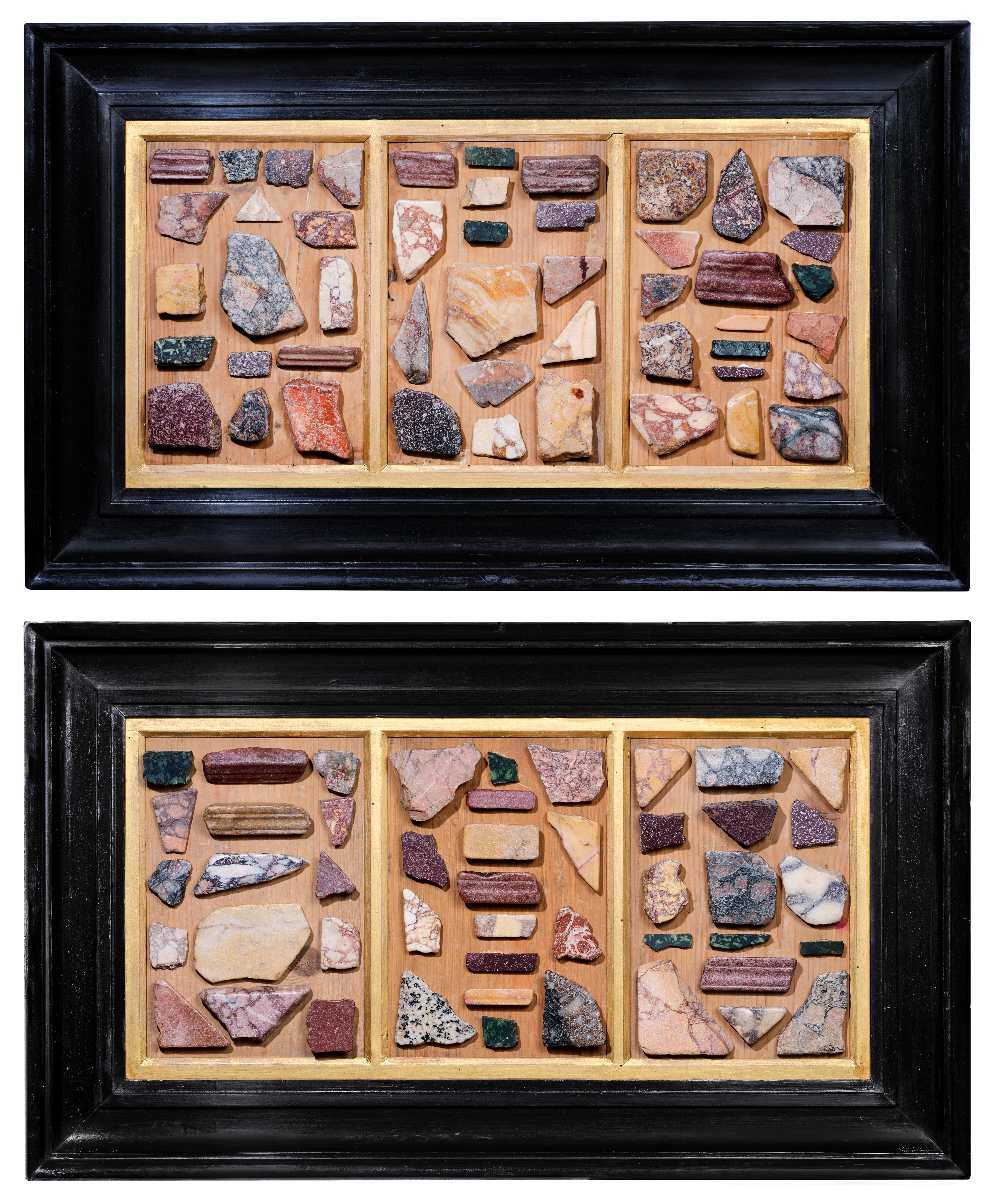"La collezione di una vita": due trittici con campioni di marmo antico - Mixed Media Art di Unknown