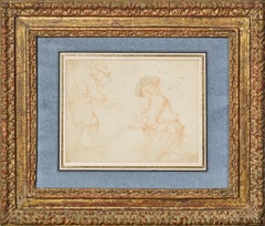 Study for a Hunting Scene, a red chalk sketch attributed to Karel du Jardin
