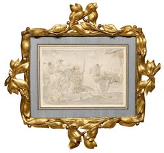 Caesar's landing in Brittany, an original drawing by Giuseppe Bernardino Bison