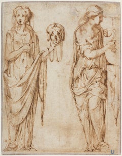 Apollo and the Muses, a Renaissance drawing attributed to Girolamo da Carpi