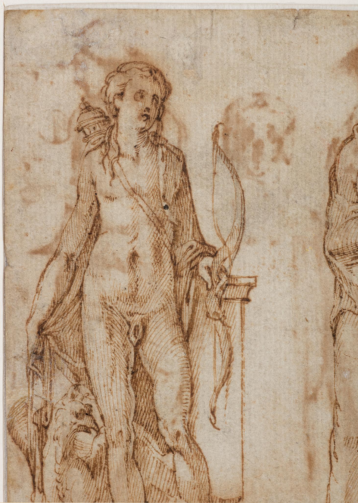 Apollo and the Muses, a Renaissance drawing attributed to Girolamo da Carpi 1