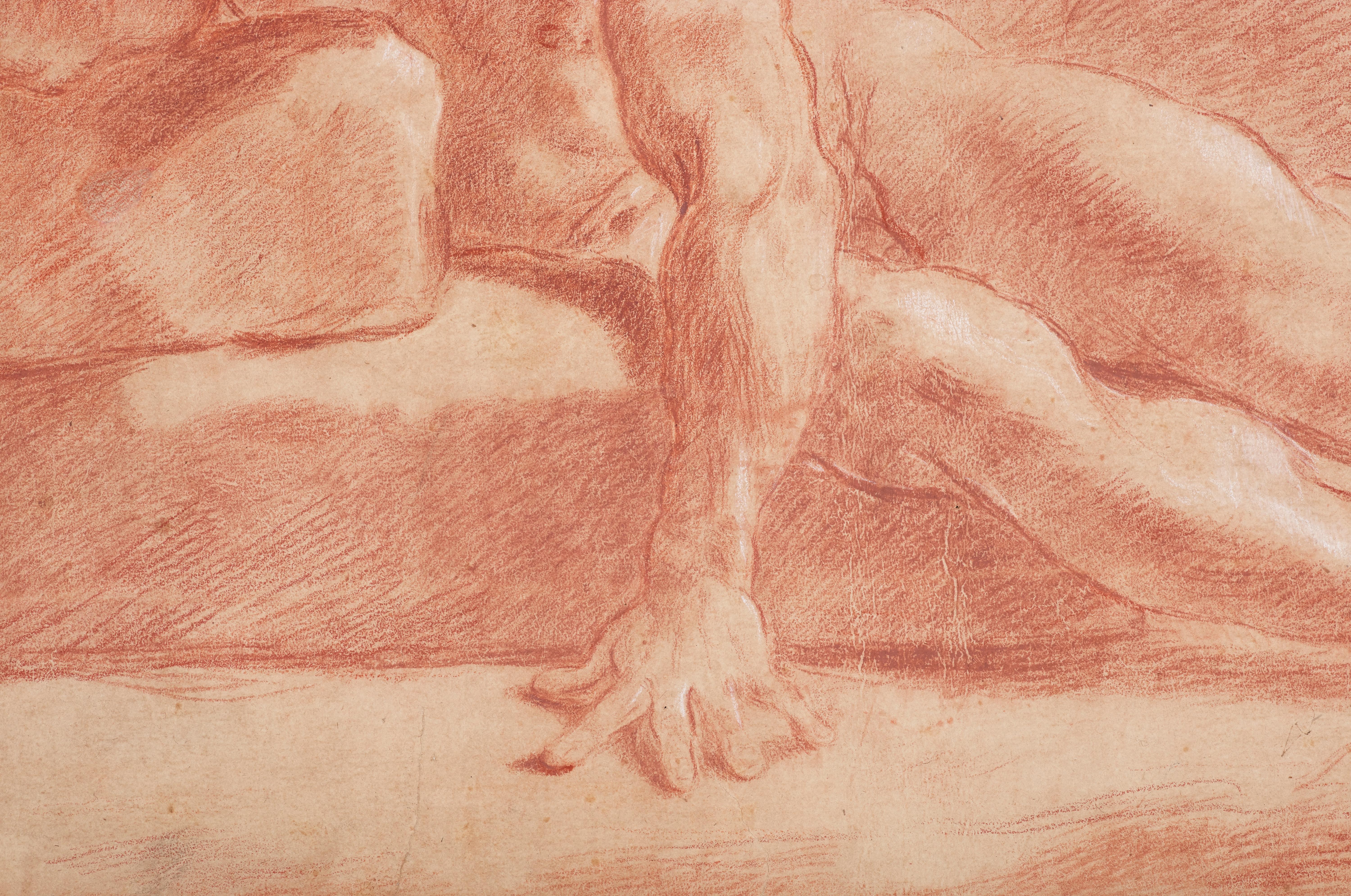Study of Nude Man, a red chalk study by Ubaldo Gandolfi (1728 - 1781) 3