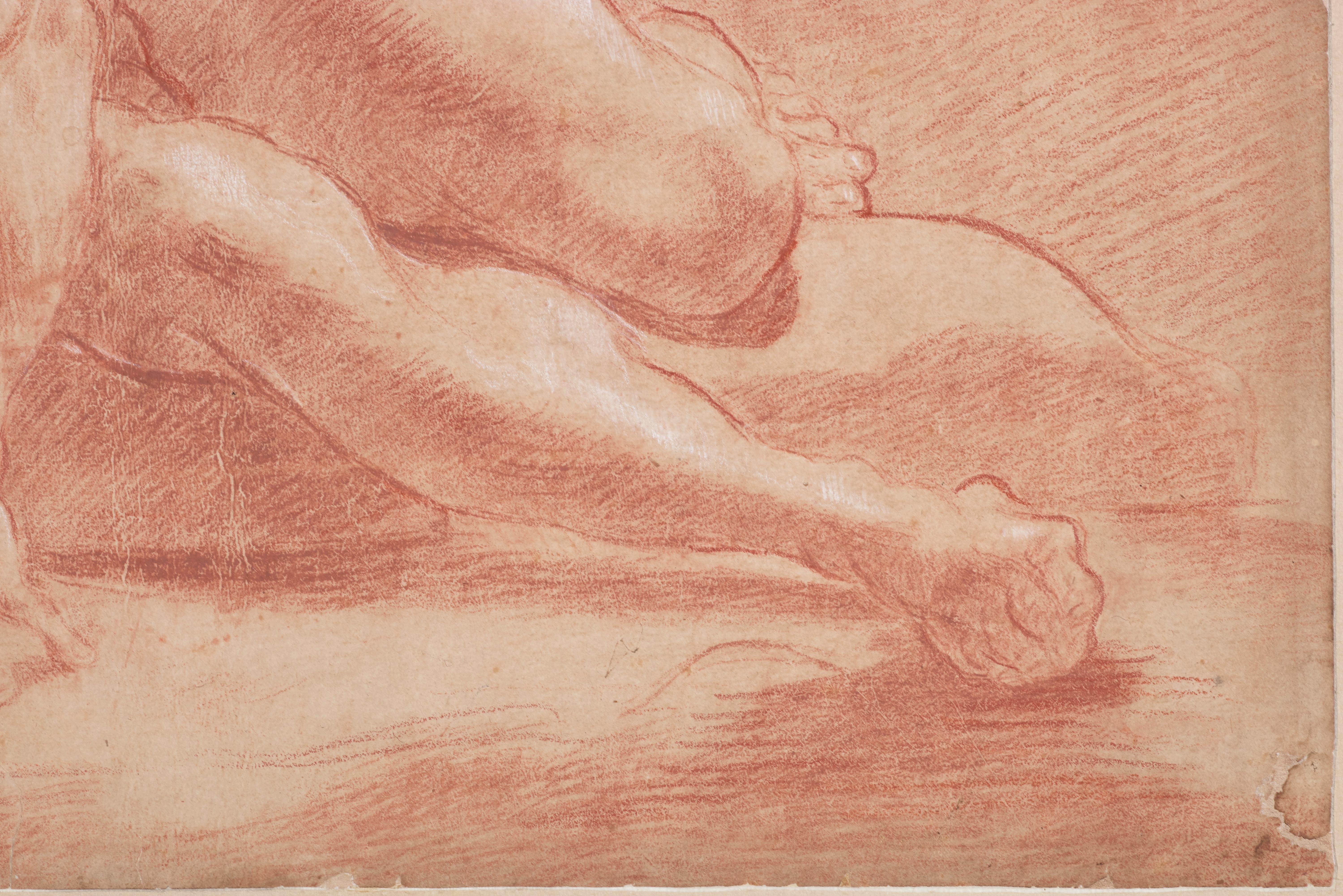 Study of Nude Man, a red chalk study by Ubaldo Gandolfi (1728 - 1781) 4