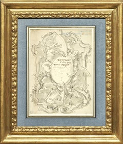 Étude pour un frontispice, un dessin baroque de Giovanni Antonio Pellegrini