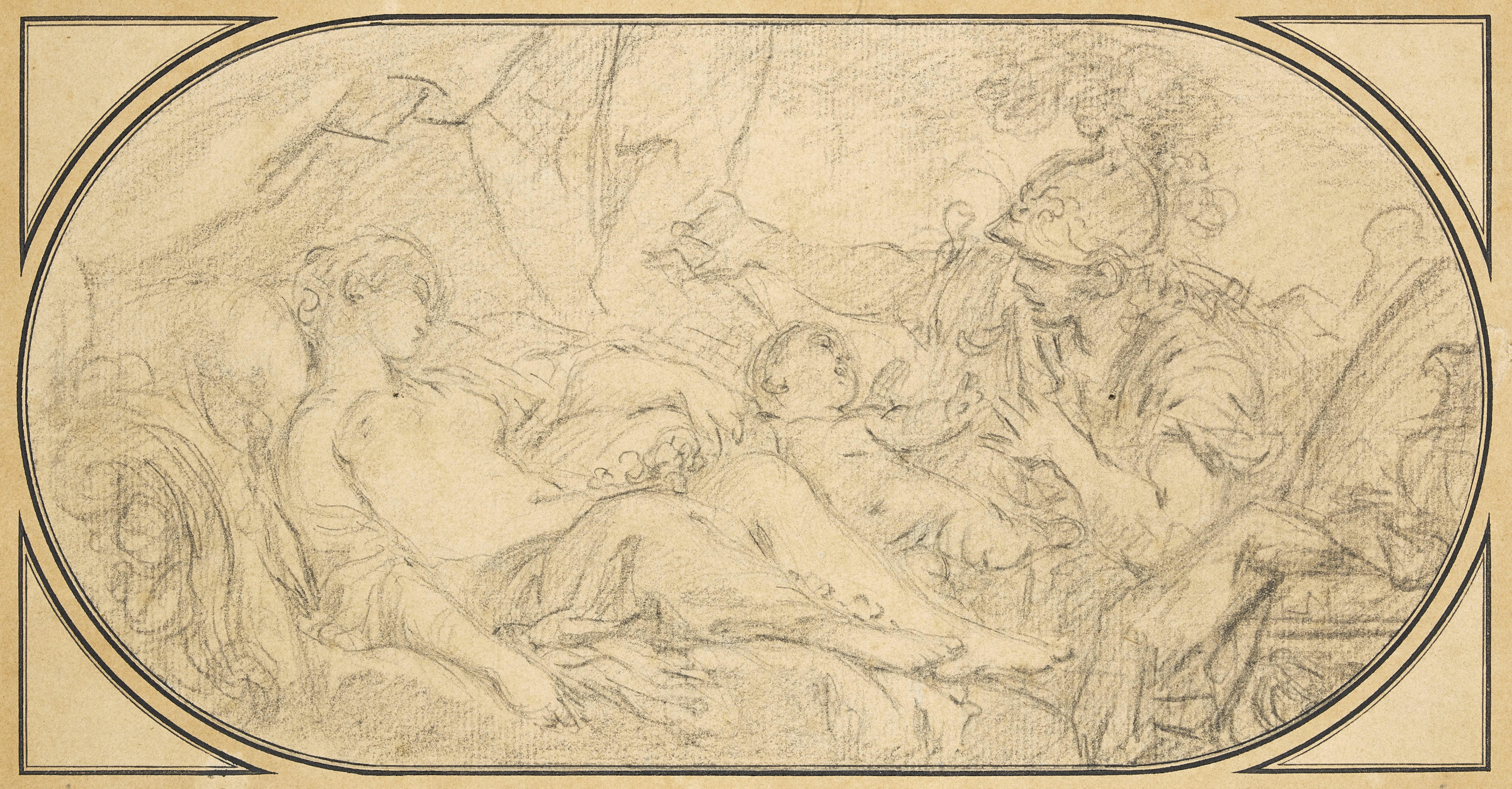 Trois dessins de François Boucher dans un montage  par Jean-Baptiste Glomy  en vente 3