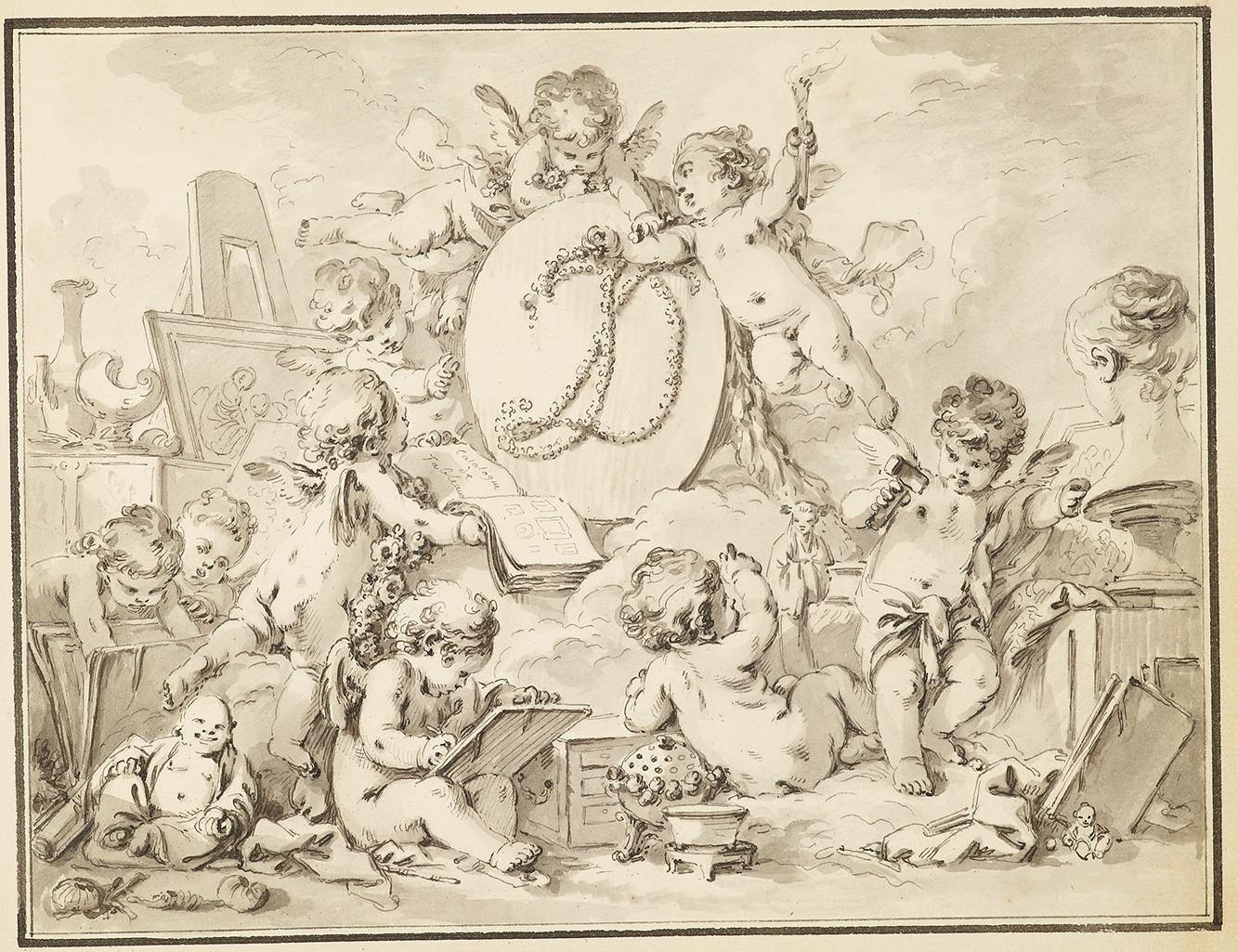 Trois dessins de François Boucher dans un montage  par Jean-Baptiste Glomy  en vente 6
