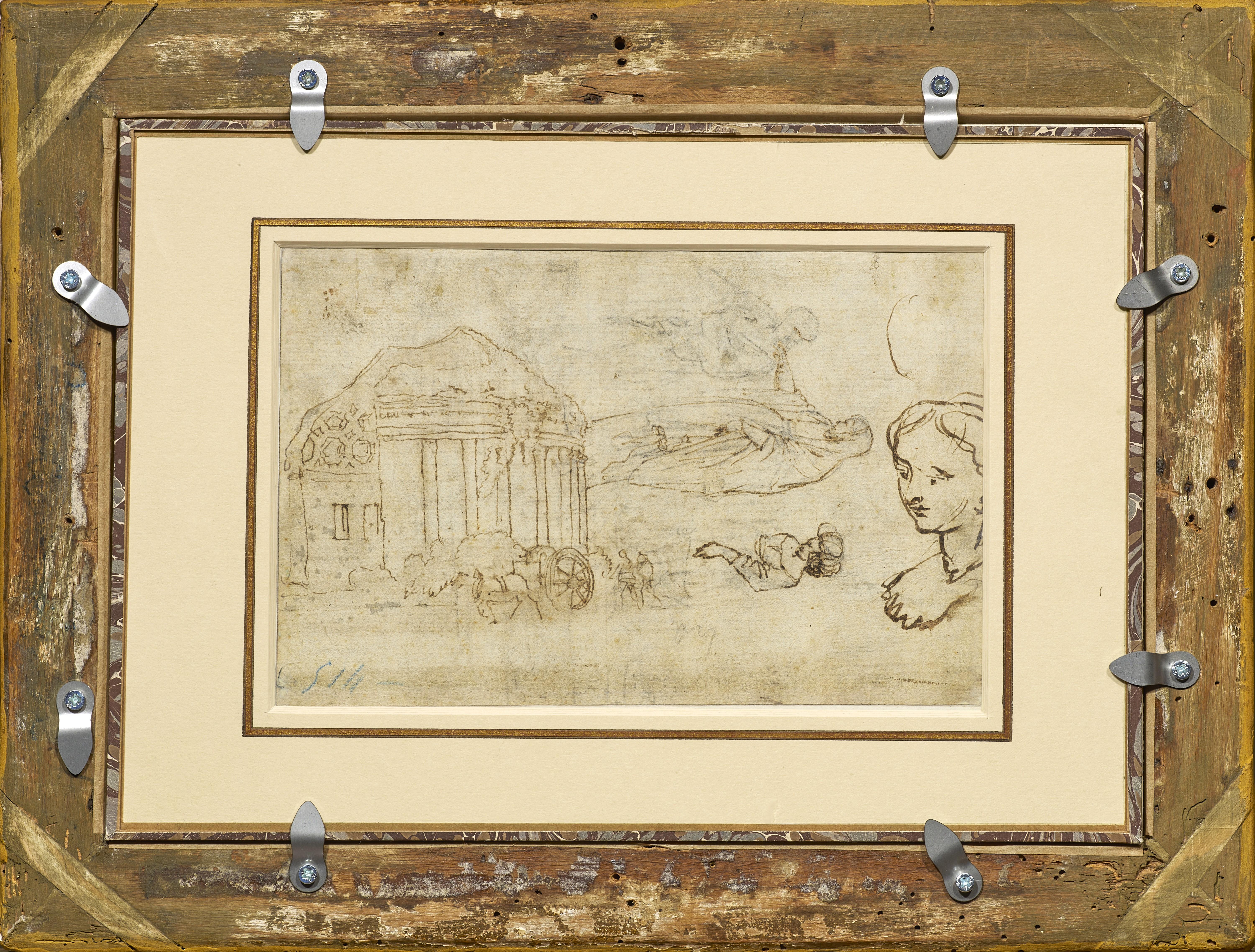 Un dessin de paysage de Claude Lorrain, avec une esquisse préliminaire au verso en vente 1