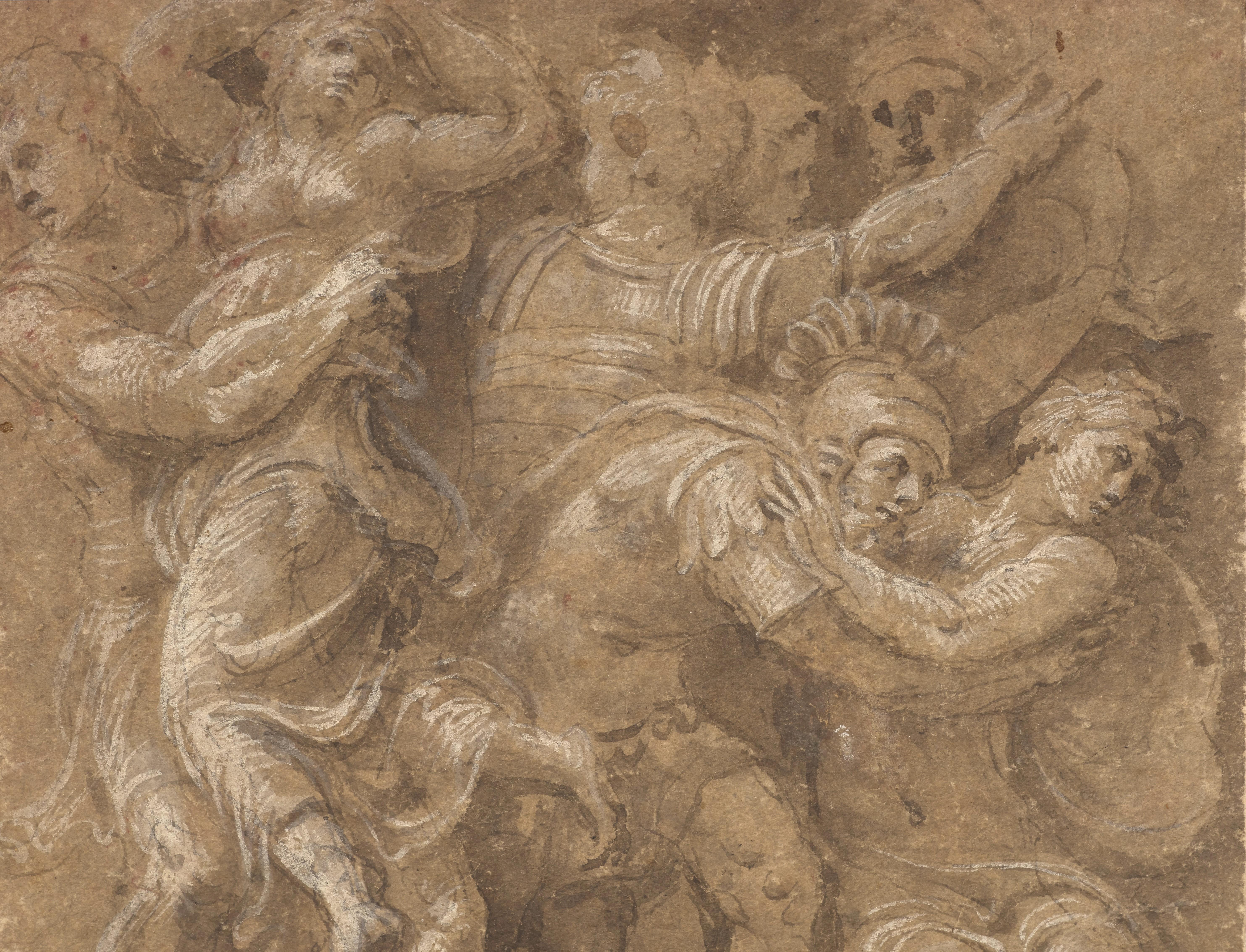 L'enlèvement des Sabines , un dessin de la Renaissance de Biagio Pupini en vente 2