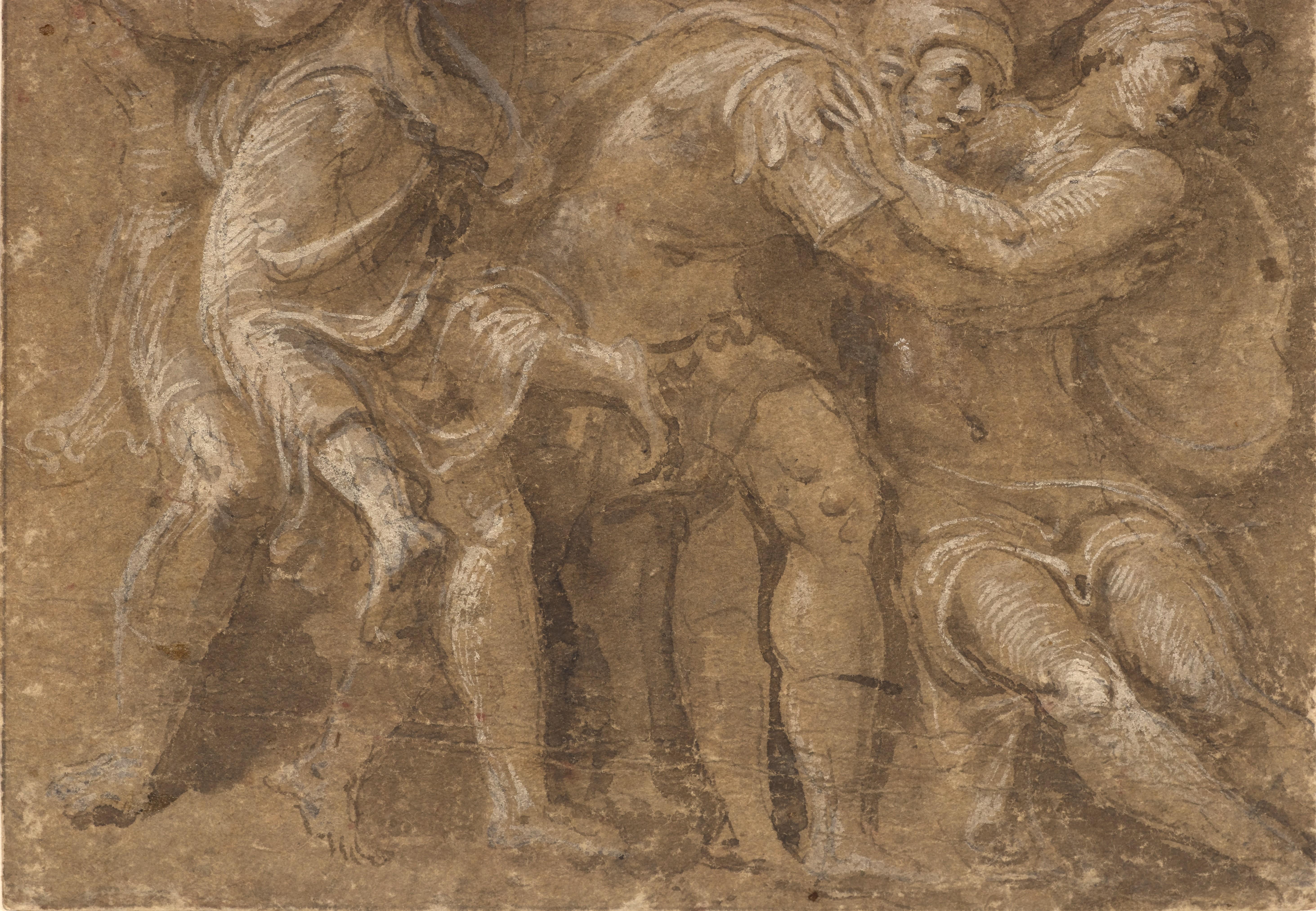L'enlèvement des Sabines , un dessin de la Renaissance de Biagio Pupini en vente 5