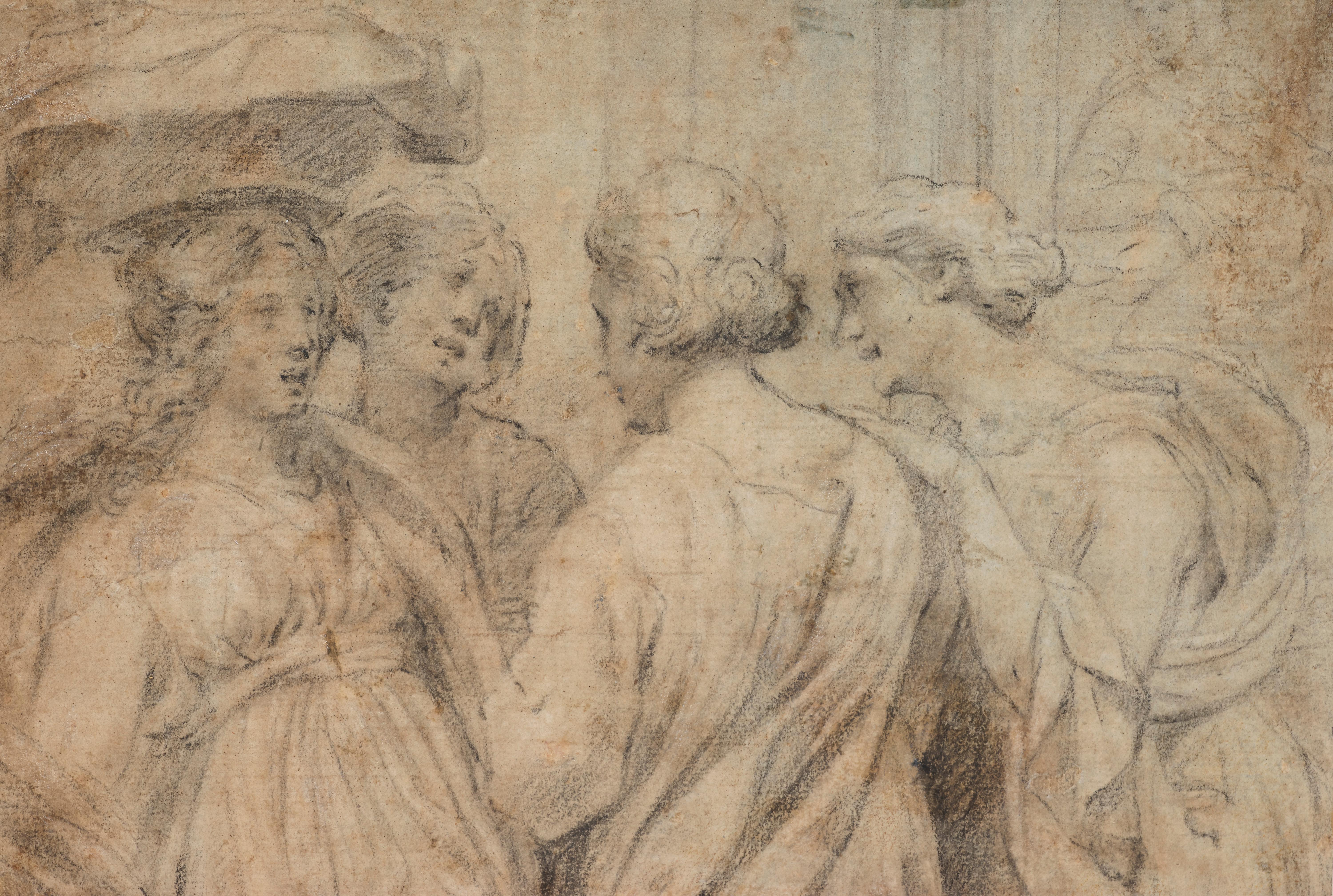 Four Women, a drawing by Francesco Furini after Ghiberti's Paradise Gate  2