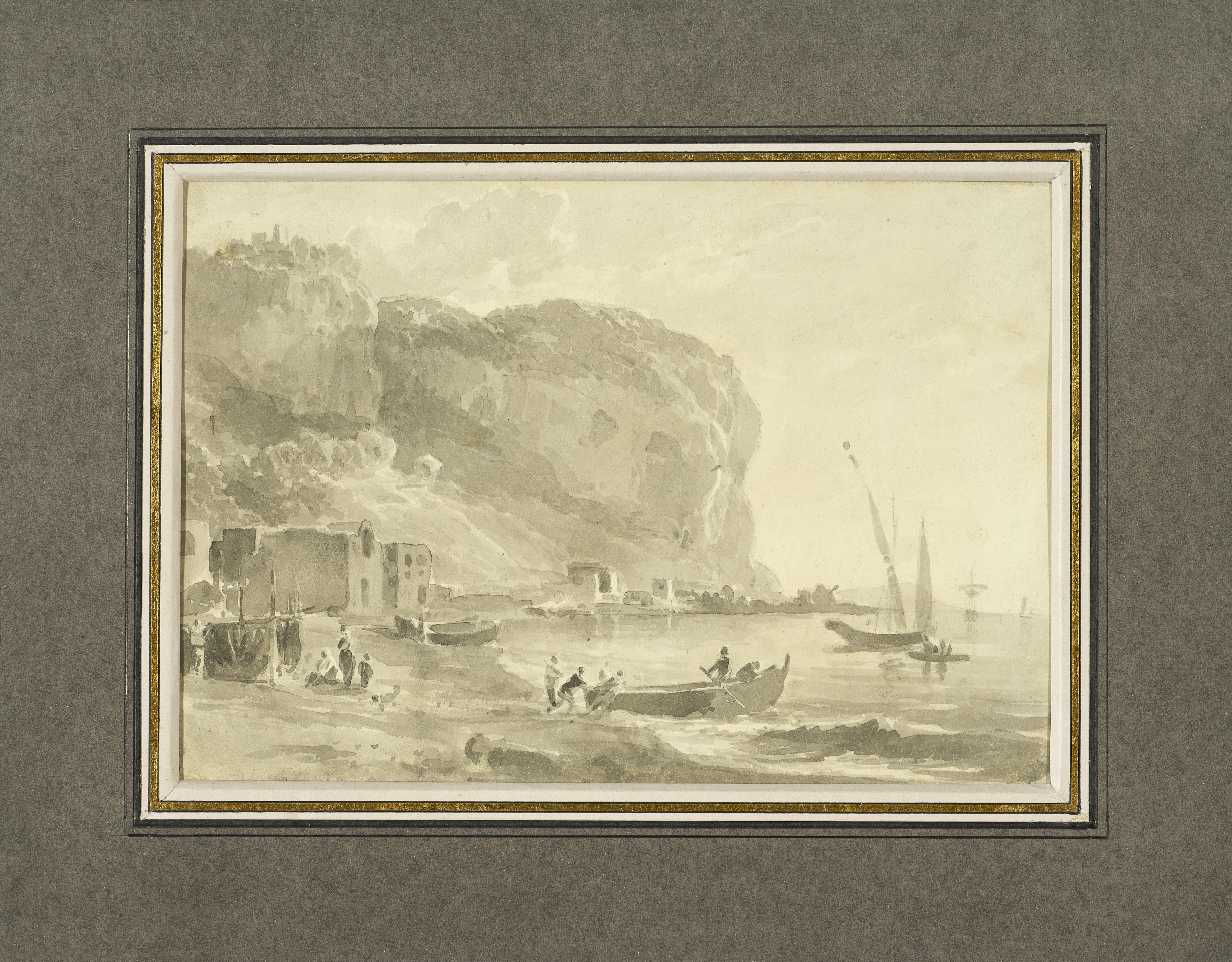 View of the Posillipo coastline near Naples by William Marlow (1740 - 1813) For Sale 1